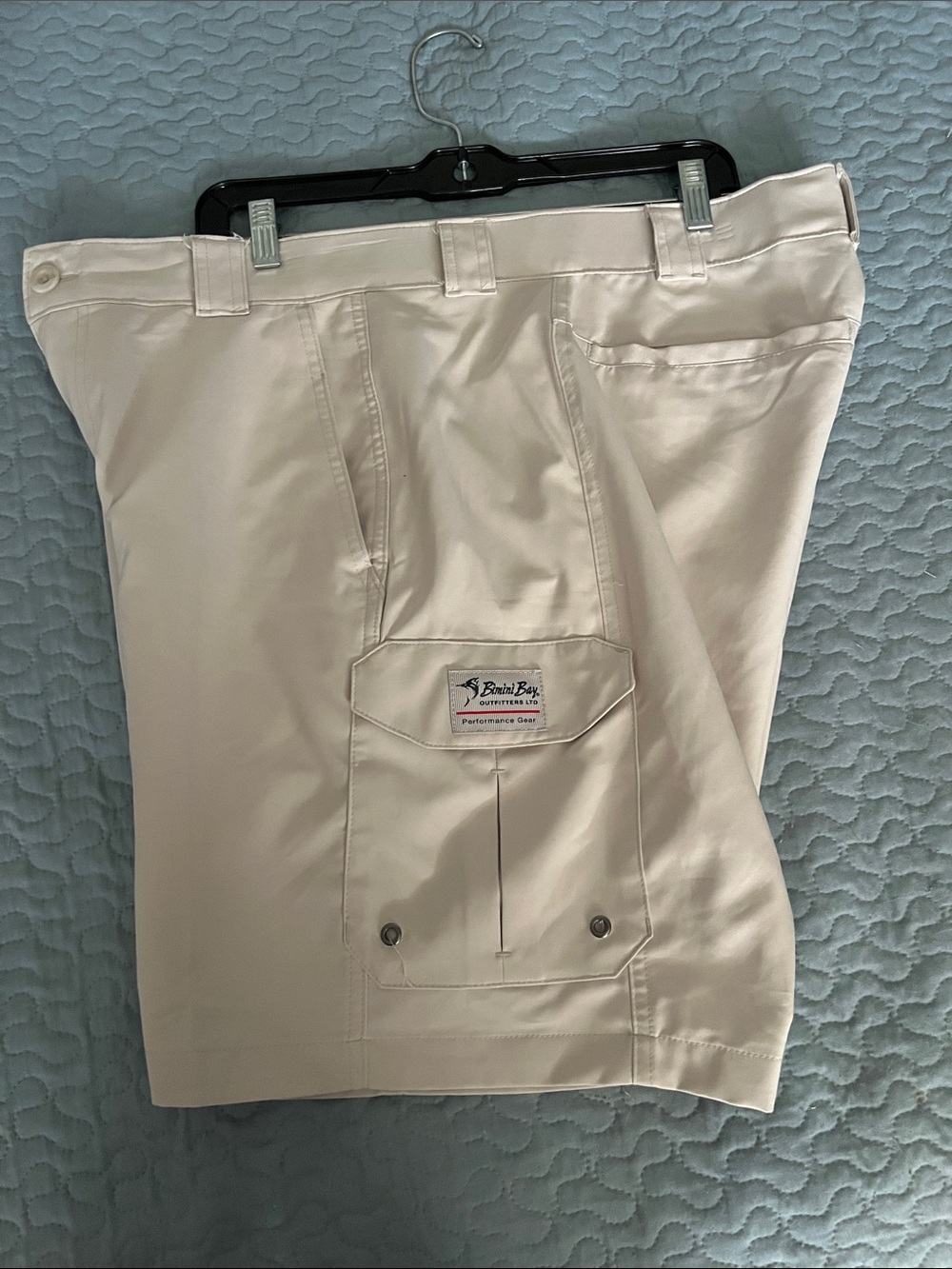 Bimini Bay Men’s Cream Cargo Shorts — Performance Fit